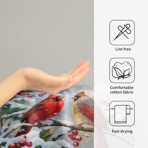 Granbey Winter Red Bird Hand Towels Pack of 2 1