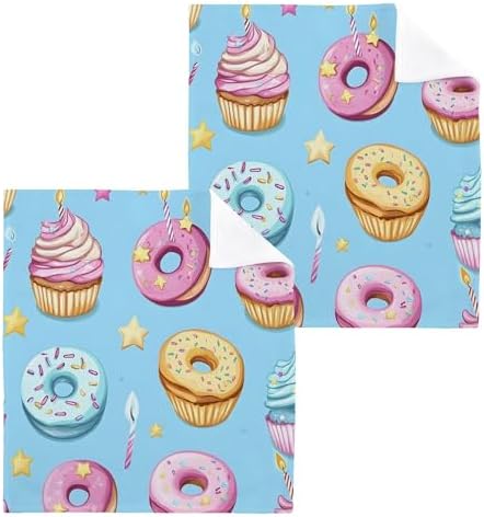 Xigua Cupcakes Washcloths Set of 2 - 12x12 Inch