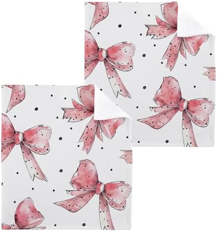 Perfectly Soft and Absorbent Pink Bow Washcloths