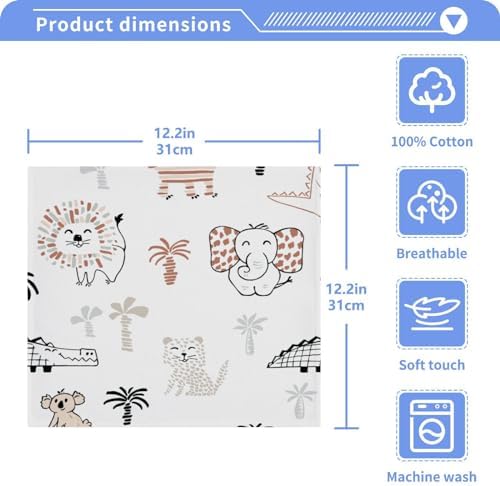Cartoon Animal Washcloths 2 Pack for Baby and Bath