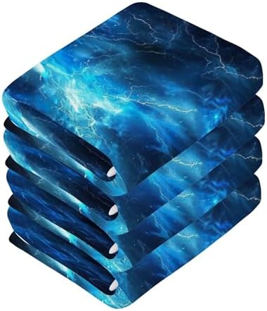 Xigua Blue Lightning Washcloths Set of 2 12x12 Inch