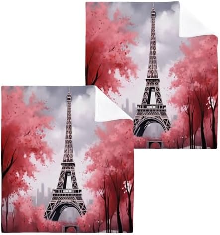 Eiffel Tower Washcloth Set Soft Absorbent for Baby Adults