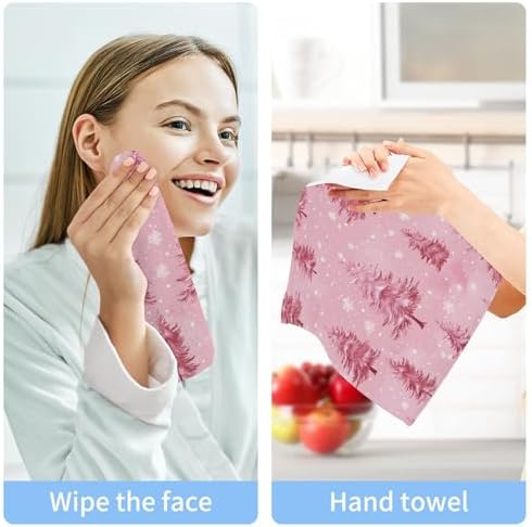Xigua Trees and Snowflakes Washcloth Set for Bathroom and Kitchen