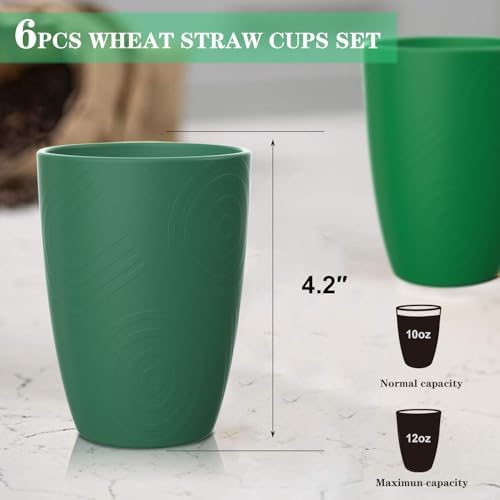 Homienly Wheat Straw Cups 12 OZ Forest Series Reusable