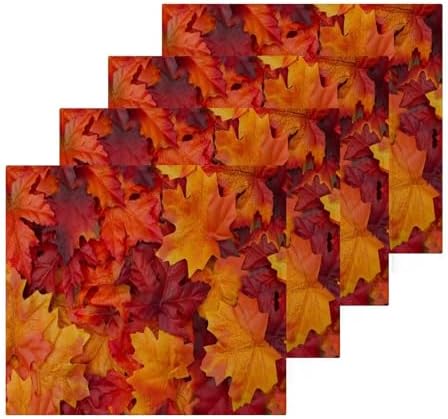 Autumn Leaves 12x12 Cotton Bath Towels Set