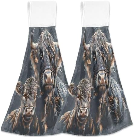 Highland Cow and Calf Kitchen Towels 182x14