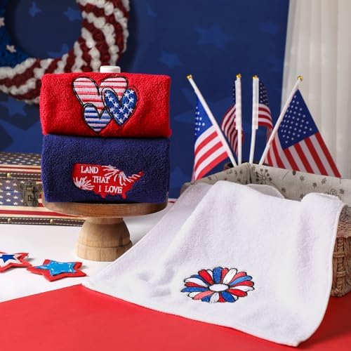 3 Pcs Patriotic Hand Towels 14x29 Independence Day Set