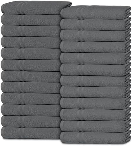 White Classic 24 Pack Cotton Washcloths for Body and Face