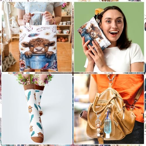 Skylety 8 Pcs Western Highland Cow Gifts Set for Women
