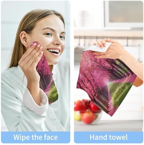 Cherry Blossoms Washcloths 2 Pack Soft Reusable Face Towels