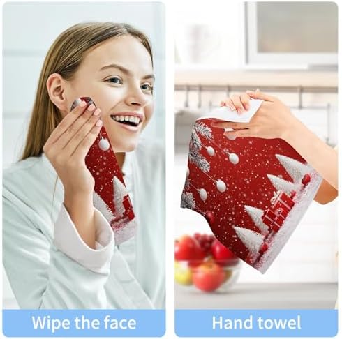 Xigua Christmas Washcloths Set of 2 12x12 Inch 1