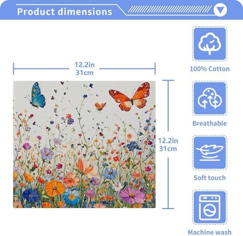 Stunning Xigua Vibrant Wildflowers Washcloth Set for Your Home or Travel