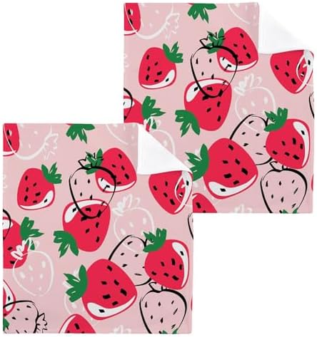 Xigua Strawberry Washcloth Set for Bathroom Kitchen