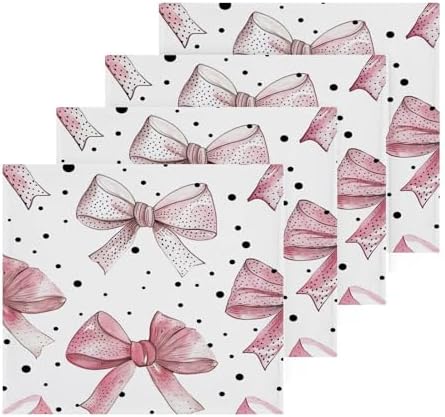 YETTASBIN Bow Pink Washcloths 2 Pack