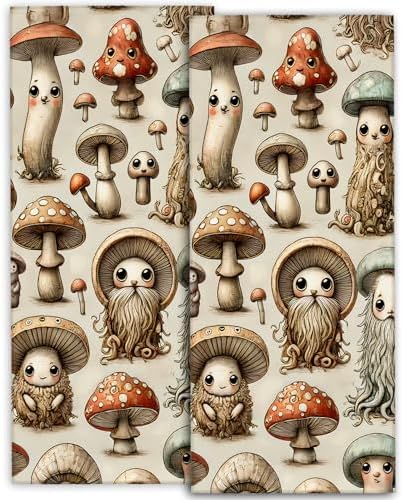 Mushroom-shaped Hand Towels for Women Girls 2-Pack
