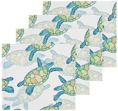 Burbuja 4-Pack Sea Turtle Washcloths Soft Absorbent Reusable