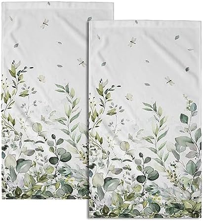 Sage Green Eucalyptus Hand Towels Set of 2