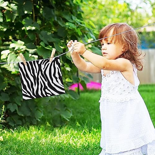 FUGIDOG Zebra Print Cotton Washcloth Set - Soft Absorbent Face Towels