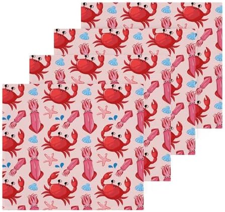 Xigua Funny Crab Small Pack Multi-Purpose Compact Washcloth Set