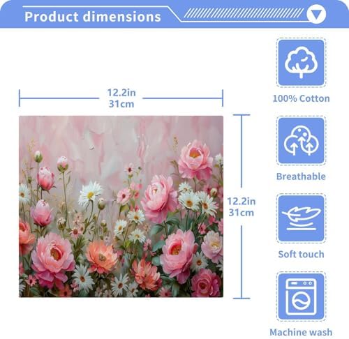 Yettasbin Peony Flower Washcloths 2 Pack