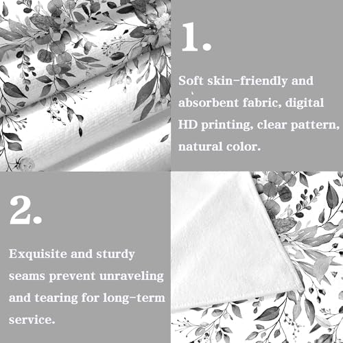 Premium 2-Pack Gray Eucalyptus Bathroom Hand Towels