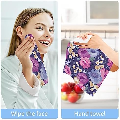 WELLDAY Beautiful Flower WashCloths 4-Pack