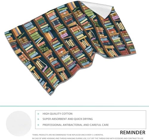 Book Hand Towels Set of 2 Soft Microfiber bath towels 28x14-inch