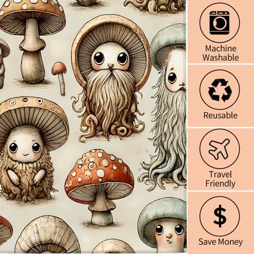 Mushroom-shaped Hand Towels for Women Girls 2-Pack