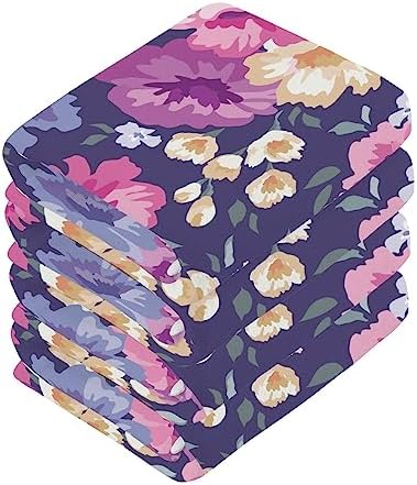 WELLDAY Beautiful Flower WashCloths 4-Pack