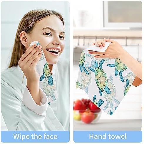 Burbuja 4-Pack Sea Turtle Washcloths Soft Absorbent Reusable