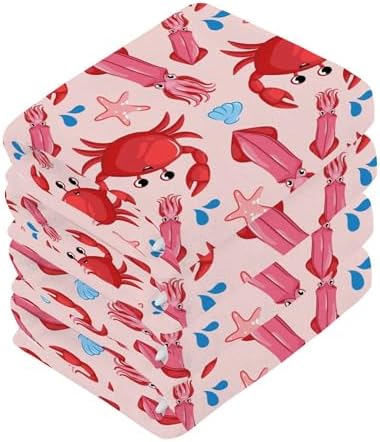 Xigua Funny Crab Small Pack Multi-Purpose Compact Washcloth Set