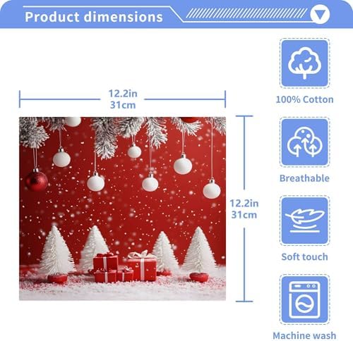 Xigua Christmas Washcloths Set of 2 12x12 Inch 1