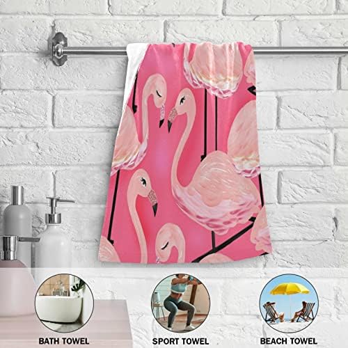 Two-Piece Pink Flamingo Hand Towels for Bathroom More
