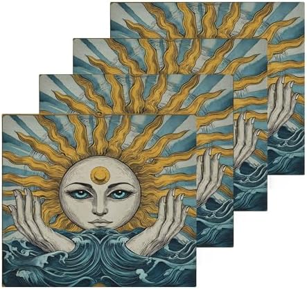 Xigua Sun and Eyes Washcloths Set of 2 12x12 Inch