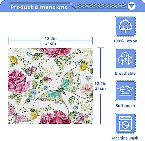 ALAZA Floral Roses Violets Washcloth Set