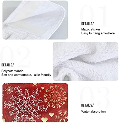 Winter Snowflake Kitchen Towels Red