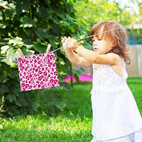 Pink Leopard Washcloths 2-Pack Soft Reusable Cotton Face Towels