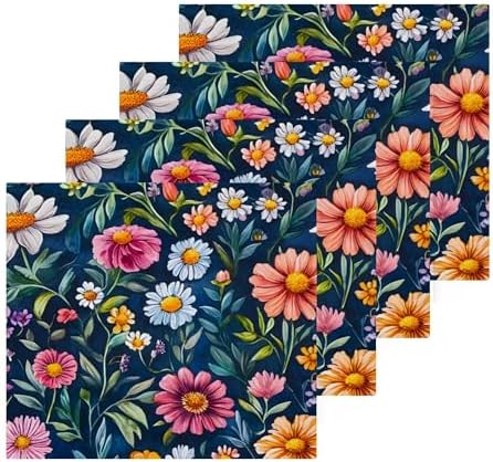 Durable Washcloth Set with Wildflowers 2-12 Sizes
