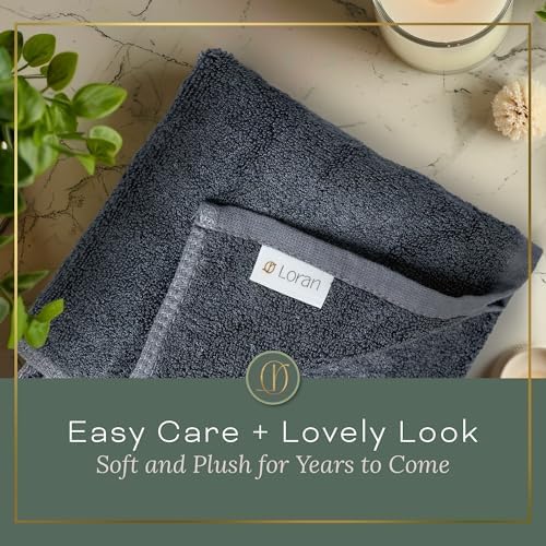 Loran Charcoal Grey Washcloths