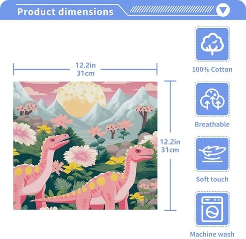 Dinosaur-themed Face Towel Set for Kids Babies