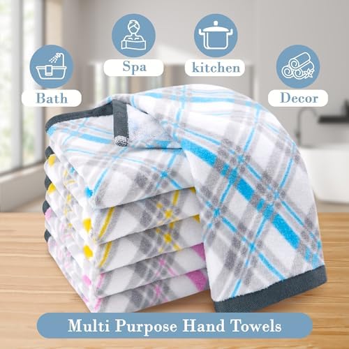 Flirty Plaid Hand Towels 6PC 15x25