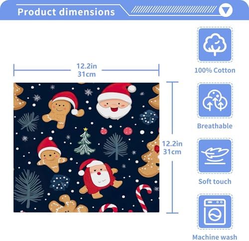 Cute Christmas Washcloth Set Multi-Purpose Fast Drying