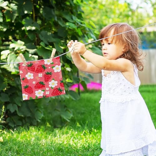 Strawberry Washcloth Set Reusable Soft 12x12