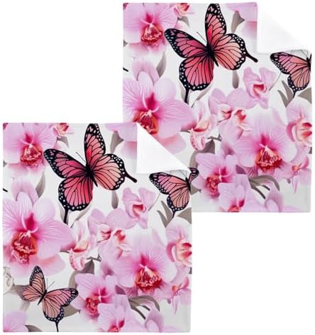 YETTASBINButterfly Flower Washcloth Set 2-Pack