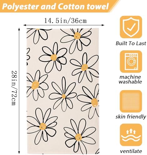 Double-Soft Daisy Floral Bath Towels for Home Gym