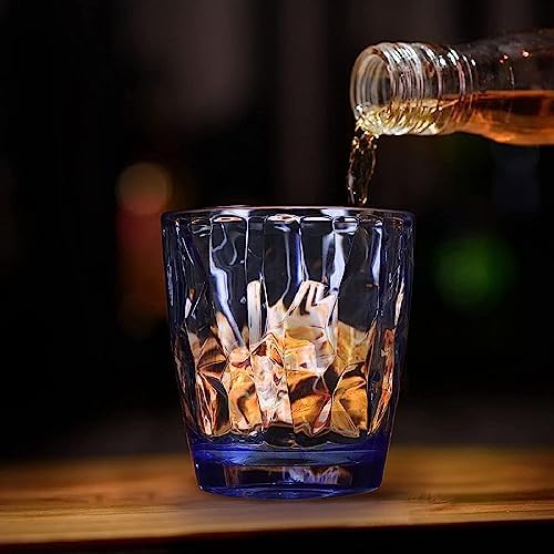 Fast shipping plastic tumblers stylish blue 10oz cups set of 4 4pcs