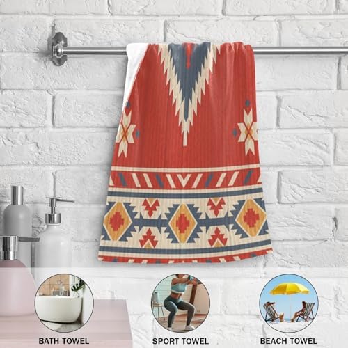Unique Geometric Red Bath Towels
