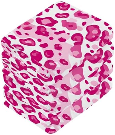 Pink Leopard Washcloths 2-Pack Soft Reusable Cotton Face Towels