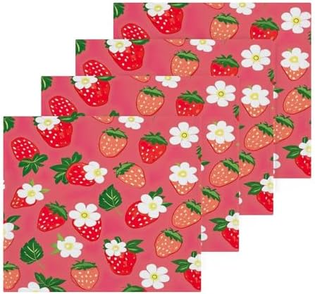 YETTASBIN Strawberry Washcloths 2 Pack