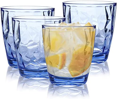 Fast shipping plastic tumblers stylish blue 10oz cups set of 4 4pcs